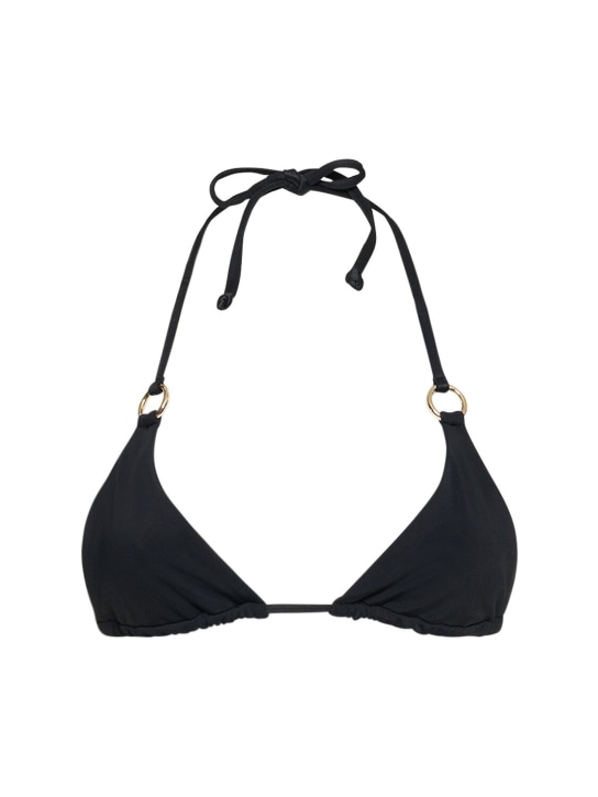 Louisa Ballou: Mini ring triangle bikini top - Siyah - women_0 | Luisa Via Roma