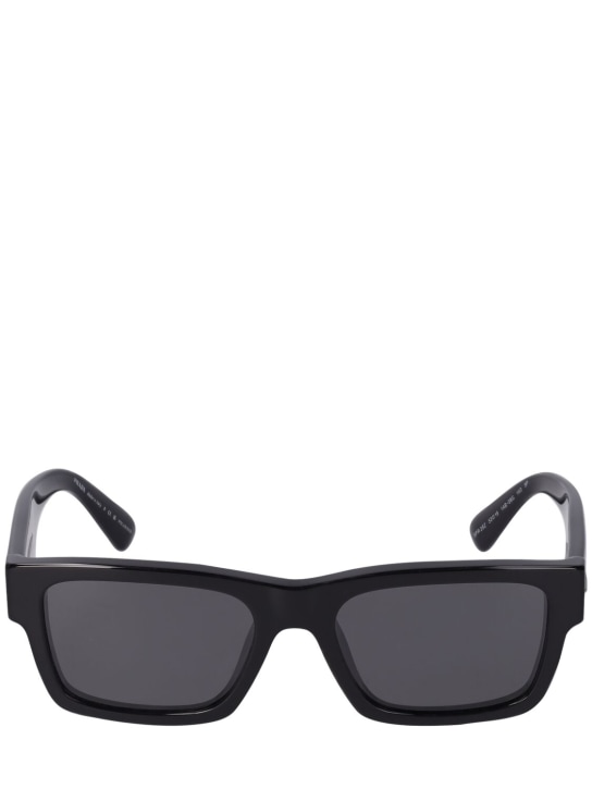 Prada: Heritage squared acetate  sunglasses - Black/Grey - men_0 | Luisa Via Roma
