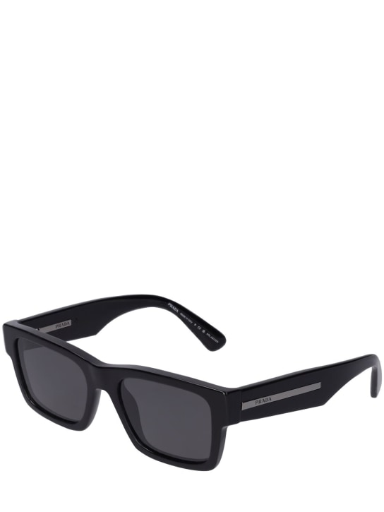 Prada: Heritage squared acetate  sunglasses - Black/Grey - women_1 | Luisa Via Roma
