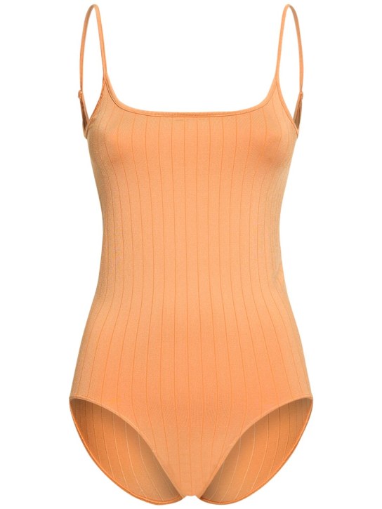 Prism Squared: Glorious flat rib bodysuit - Orange - women_0 | Luisa Via Roma