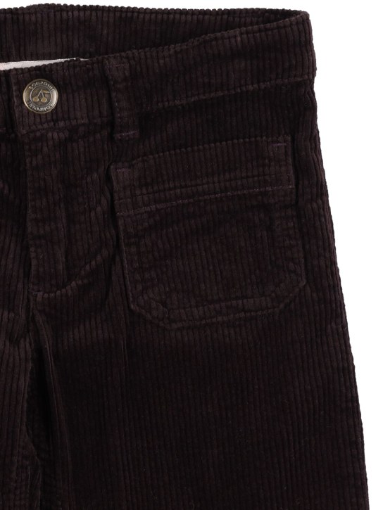 Bonpoint: Pantalones de algodón stretch - Morado Oscuro - kids-girls_1 | Luisa Via Roma