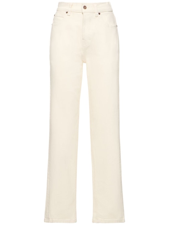 Dickies: Pantalones de denim de algodón - Blanco - women_0 | Luisa Via Roma
