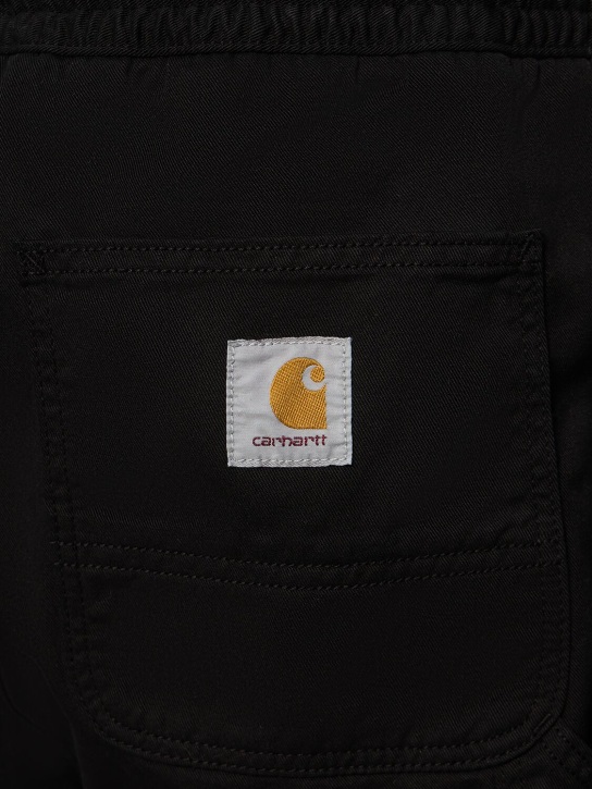 Carhartt WIP: Pantaloni Flint in tela di cotone - Dyed Black - men_1 | Luisa Via Roma