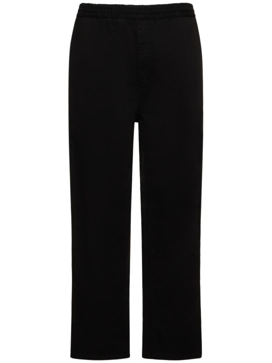 Carhartt WIP: Pantalones de lona de algodón - Dyed Black - men_0 | Luisa Via Roma