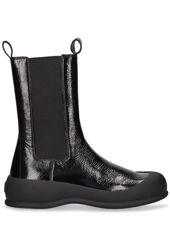 Bally: 30mm Clayson brushed leather boots - Siyah - women_0 | Luisa Via Roma