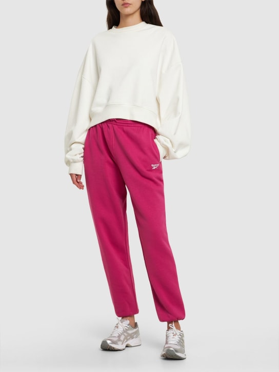 Reebok Classics: Classic cotton blend fleece joggers - Pink - women_1 | Luisa Via Roma