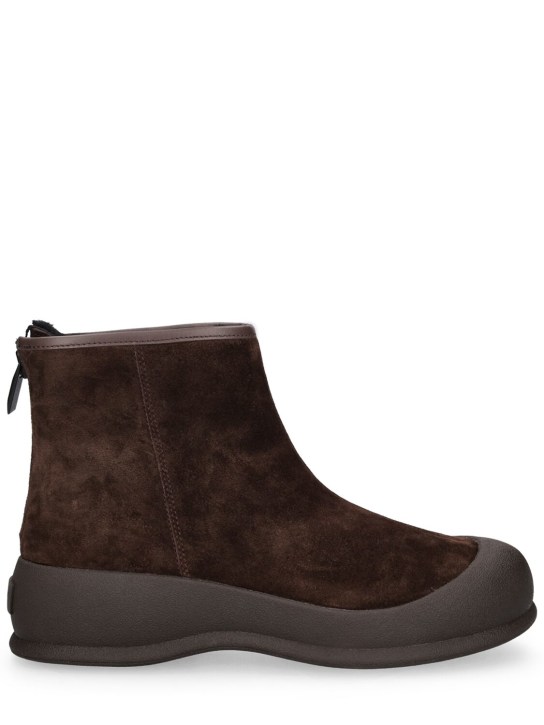 Bally: 30mm Carsey suede & rubber boots - Brown - women_0 | Luisa Via Roma