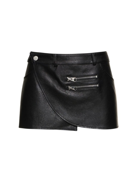 Miaou: Hunter faux leather mini skirt - Siyah - women_0 | Luisa Via Roma