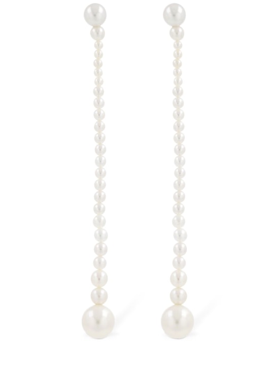Sophie Bille Brahe: Promenade de Jeanne 14k & pearl earrings - Pearl - women_0 | Luisa Via Roma