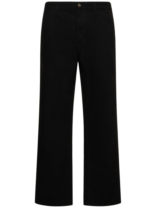 Carhartt WIP: Simple cotton pants -  Rinsed Black - men_0 | Luisa Via Roma