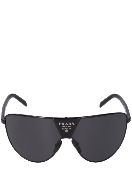 Prada: Catwalk pilot metal sunglasses - Black/Dark Grey - men_0 | Luisa Via Roma