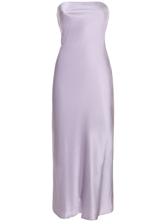 Reformation: Joana strapless silk midi dress - Lilac - women_0 | Luisa Via Roma