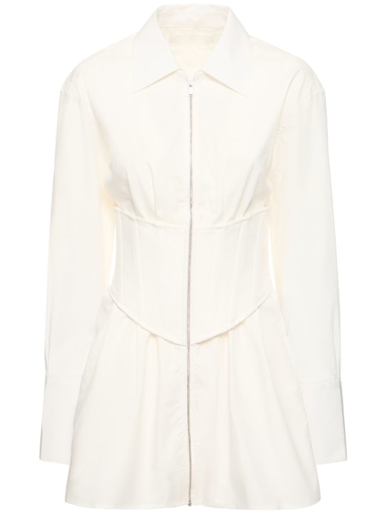 Dion Lee: Cotton poplin corset mini dress - White - women_0 | Luisa Via Roma