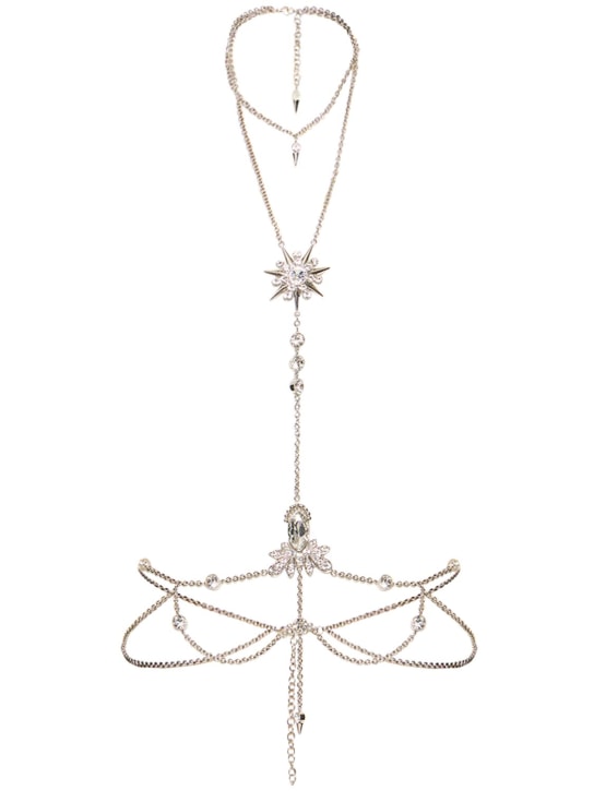 Rabanne: Crystal motif body jewels - Silver - women_0 | Luisa Via Roma