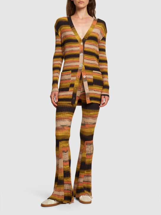 Live The Process: Ausgestellte Hose aus Strick „Mira“ - Orange/Pink - women_1 | Luisa Via Roma