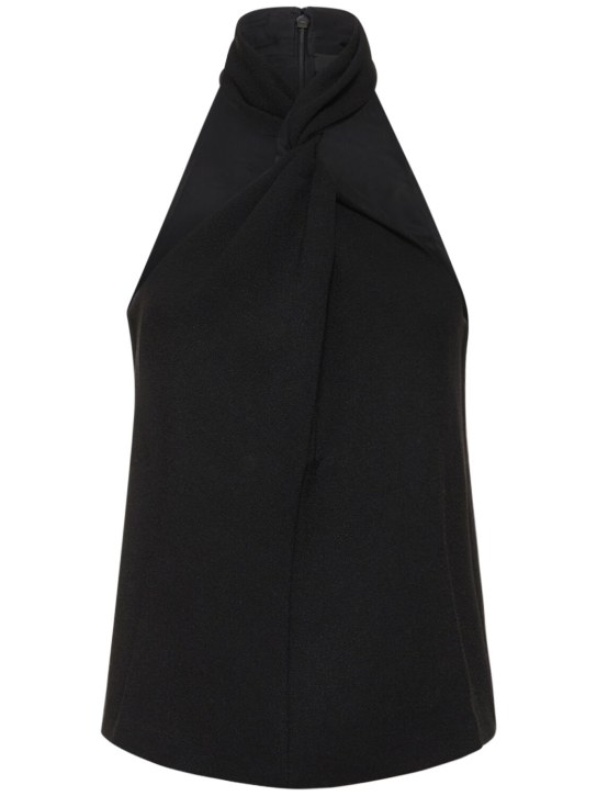 ANINE BING: Becca科技织物混纺绕颈上衣 - 黑色 - women_0 | Luisa Via Roma