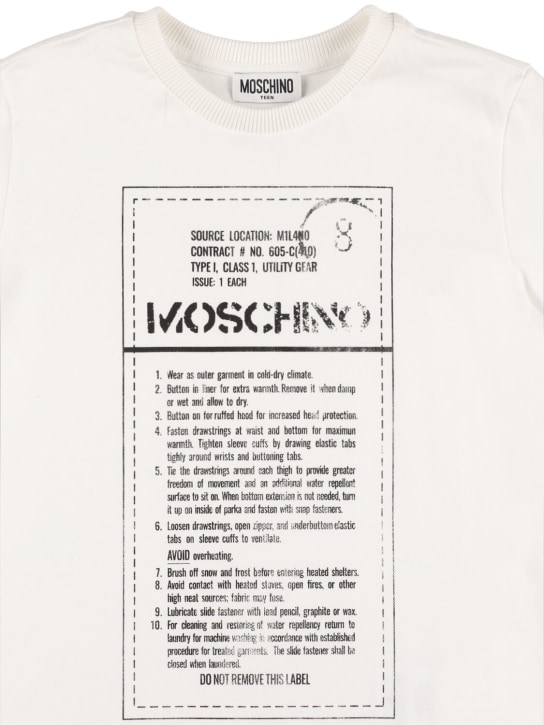 Moschino: Printed cotton jersey t-shirt - kids-boys_1 | Luisa Via Roma