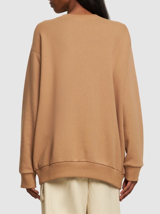 Gucci: Heavy felted cotton sweatshirt - Brown/Multi - women_2 | Luisa Via Roma