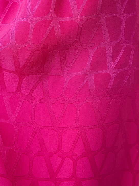 Valentino: Pantalones anchos de satén de seda - Pink - women_1 | Luisa Via Roma