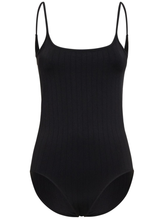 Prism Squared: Glorious flat rib bodysuit - Black - women_0 | Luisa Via Roma