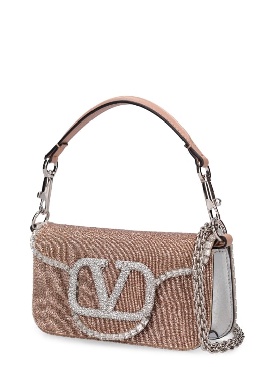 Valentino Garavani: Small Locò leather top handle bag - Crystal Rose - women_1 | Luisa Via Roma