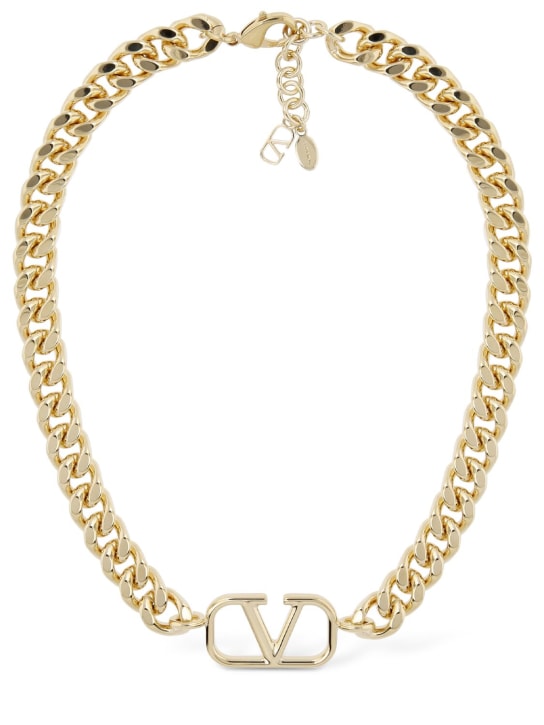 Valentino Garavani: V logo chain necklace - men_0 | Luisa Via Roma