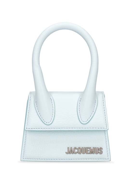Jacquemus: Le Chiquito leather top handle bag - Light Blue - women_0 | Luisa Via Roma