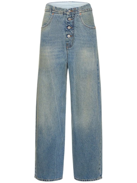MM6 Maison Margiela: Jeans aus Baumwolldenim „Rihanna“ - Blau - women_0 | Luisa Via Roma