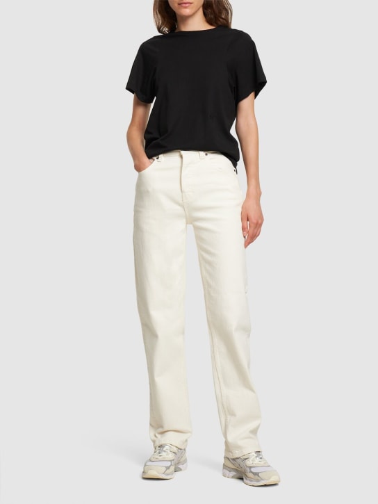 Dickies: Pantalones de denim de algodón - Blanco - women_1 | Luisa Via Roma