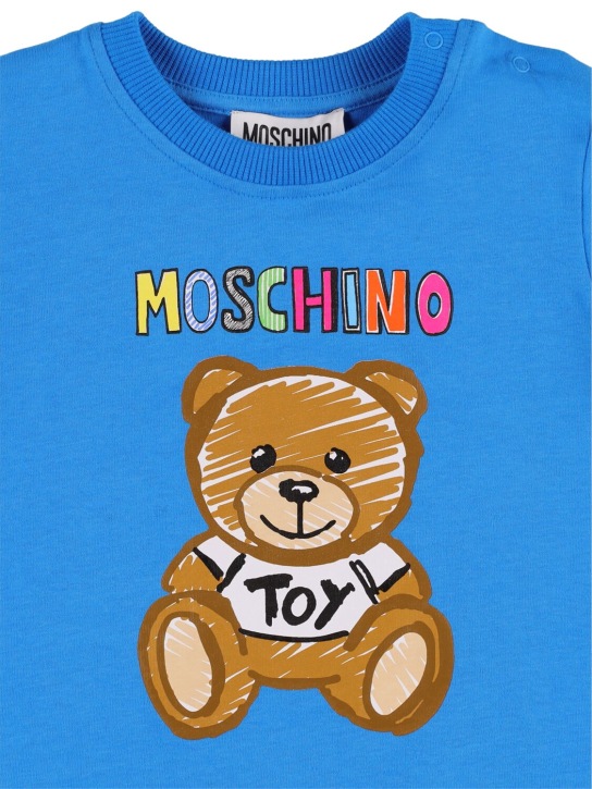 Moschino: T-shirt in jersey di cotone gommato - kids-boys_1 | Luisa Via Roma