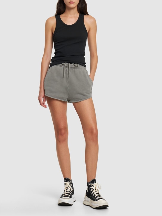 Entire Studios: Rhino organic cotton micro shorts - Grey - women_1 | Luisa Via Roma