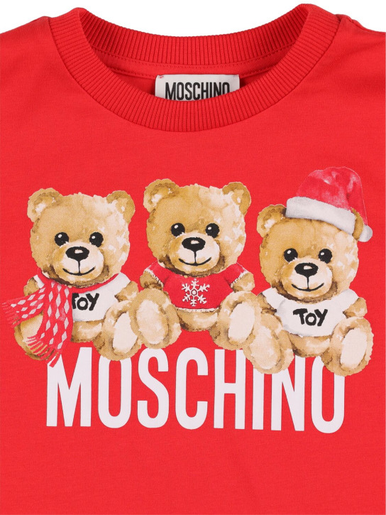 Moschino: Printed cotton jersey t-shirt - Red - kids-boys_1 | Luisa Via Roma