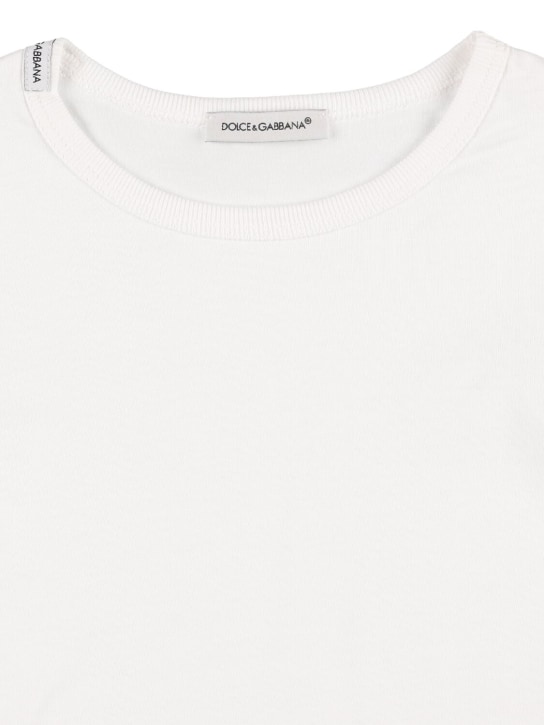Dolce&Gabbana: コットンジャージーTシャツ 2枚パック - ホワイト - kids-boys_1 | Luisa Via Roma