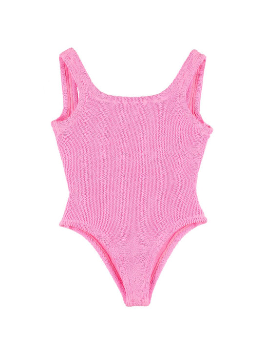 Hunza G: One piece Lycra swimsuit - Pink - kids-girls_0 | Luisa Via Roma