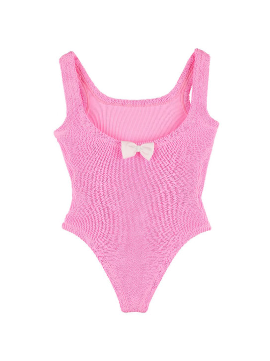 Hunza G: One piece Lycra swimsuit - Pink - kids-girls_1 | Luisa Via Roma