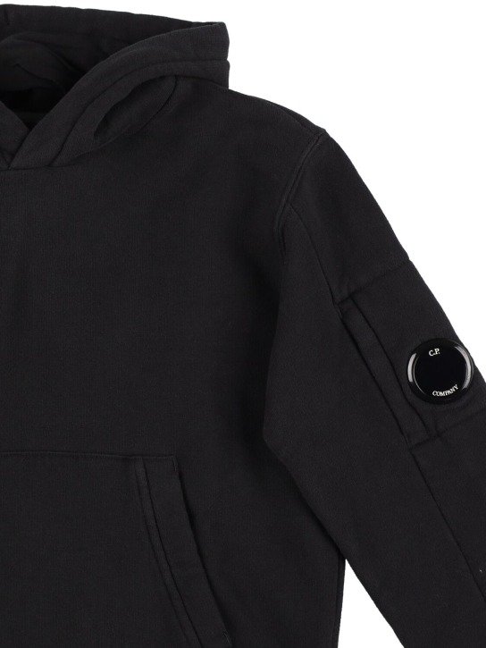 C.P. Company: Cotton sweatshirt hoodie - Siyah - kids-boys_1 | Luisa Via Roma