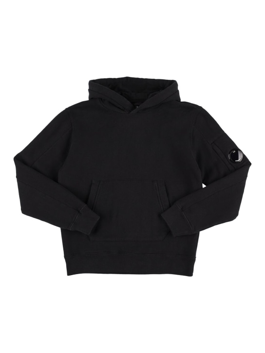 C.P. Company: Cotton sweatshirt hoodie - Black - kids-boys_0 | Luisa Via Roma