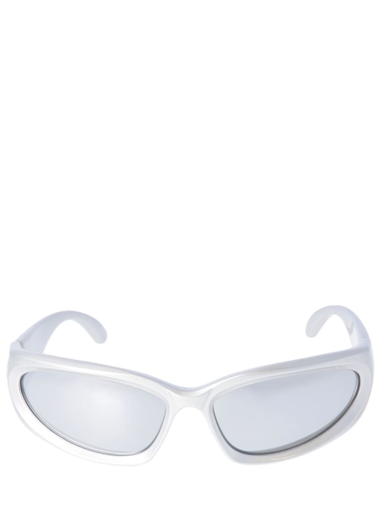Balenciaga: Swift oval 0157S sunglasses - Grey/Black - women_0 | Luisa Via Roma