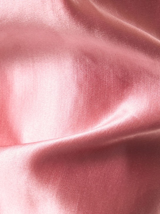 Giorgio Armani: Pantalon droit plissé en soie et lin - Rose - women_1 | Luisa Via Roma