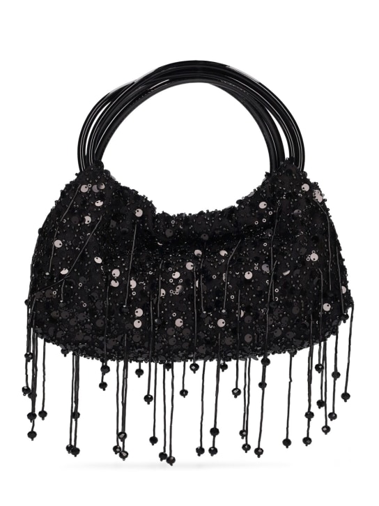 SIMKHAI: Mini Ellerie sequined top handle bag - Siyah - women_0 | Luisa Via Roma