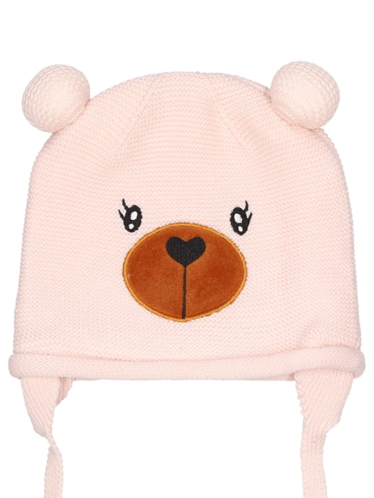 Monnalisa: Wool blend knit hat w/ ears - Pink - kids-girls_1 | Luisa Via Roma