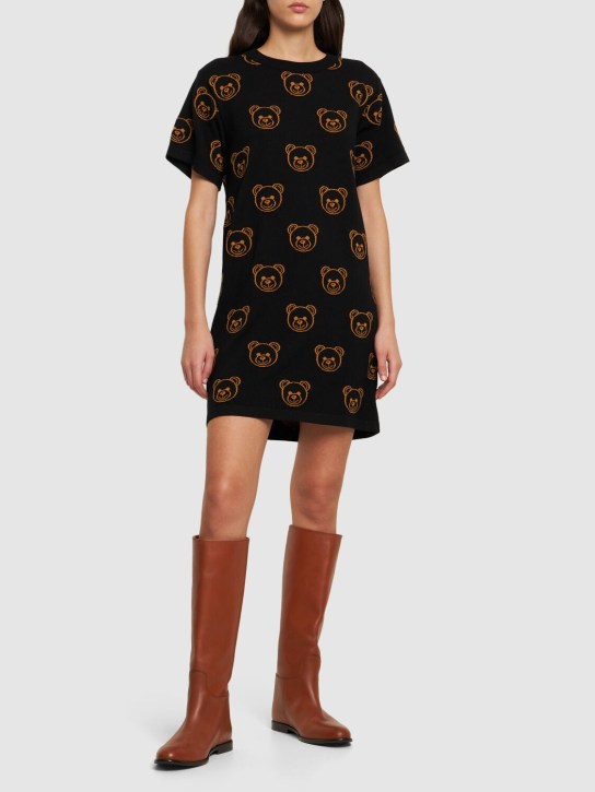 Moschino: Hemdkleid aus Wolljacquard mit Teddy-Logo - women_1 | Luisa Via Roma