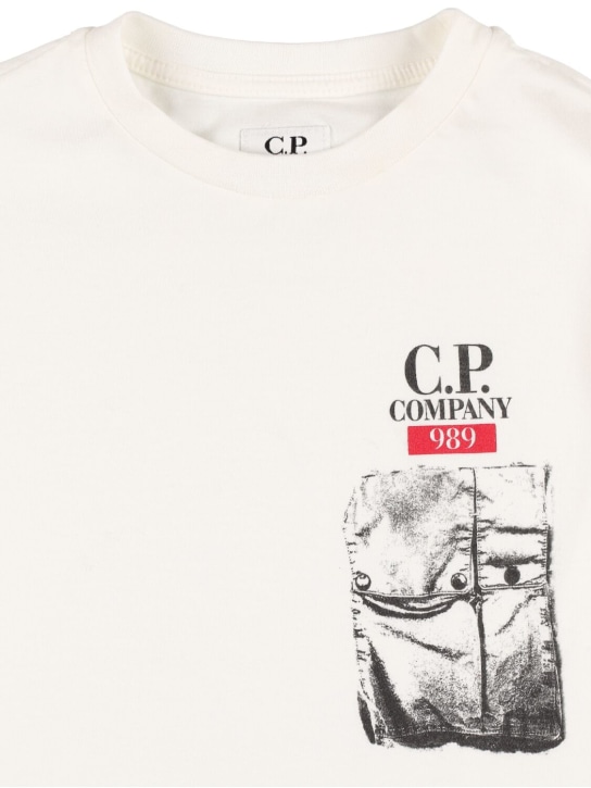 C.P. Company: Camiseta de jersey de algodón estampada - Blanco - kids-boys_1 | Luisa Via Roma