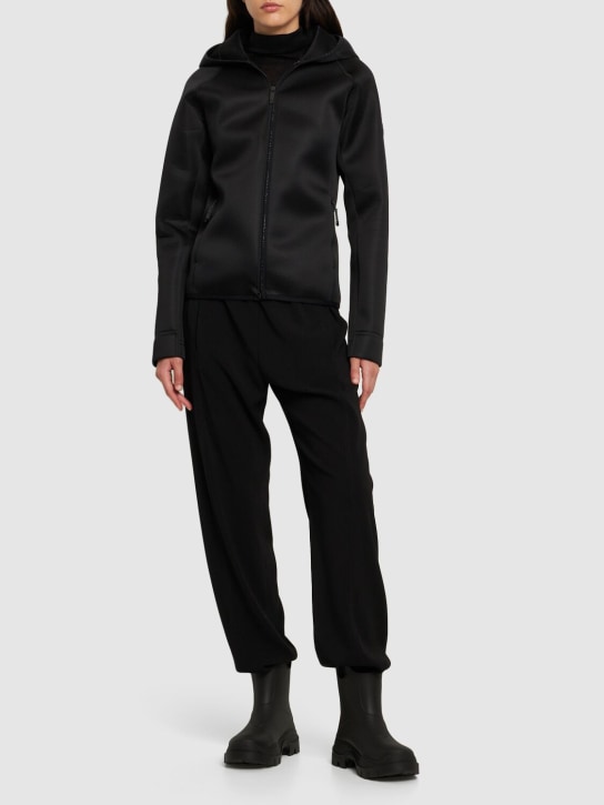 Moncler: Tech zip cardigan jacket - Black - women_1 | Luisa Via Roma