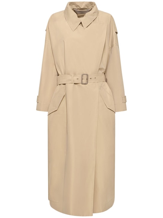 Giorgio Armani: Cotton & silk trench coat - Beige - women_0 | Luisa Via Roma