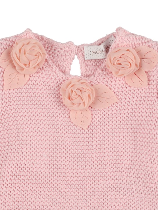 Monnalisa: 2-in-1 니트 스웨터 튤 드레스 - 핑크/실버 - kids-girls_1 | Luisa Via Roma