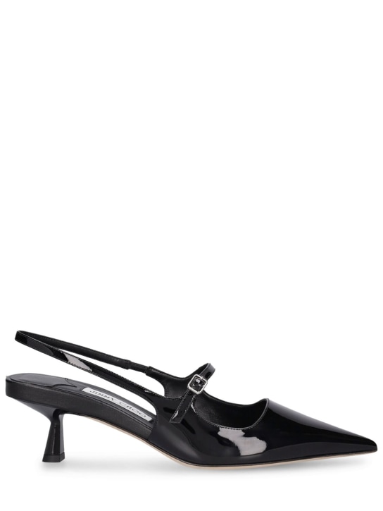 Jimmy Choo: Zapatos de tacón destalonados de piel 45mm - Negro - women_0 | Luisa Via Roma