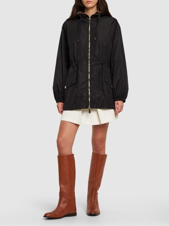 Burberry: Binham nylon hooded parka coat - Black - women_1 | Luisa Via Roma