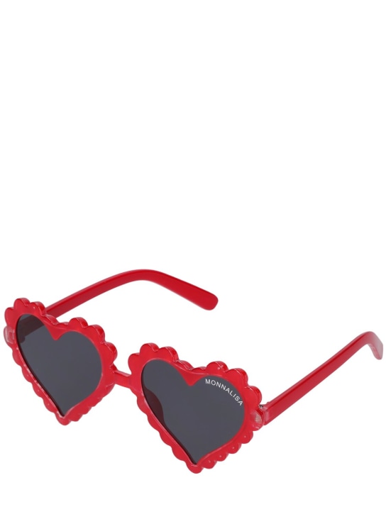 Monnalisa: Heart-shaped polycarbonate sunglasses - Red - kids-girls_1 | Luisa Via Roma