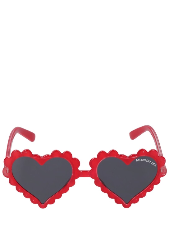 Monnalisa: Heart-shaped polycarbonate sunglasses - Kırmızı - kids-girls_0 | Luisa Via Roma